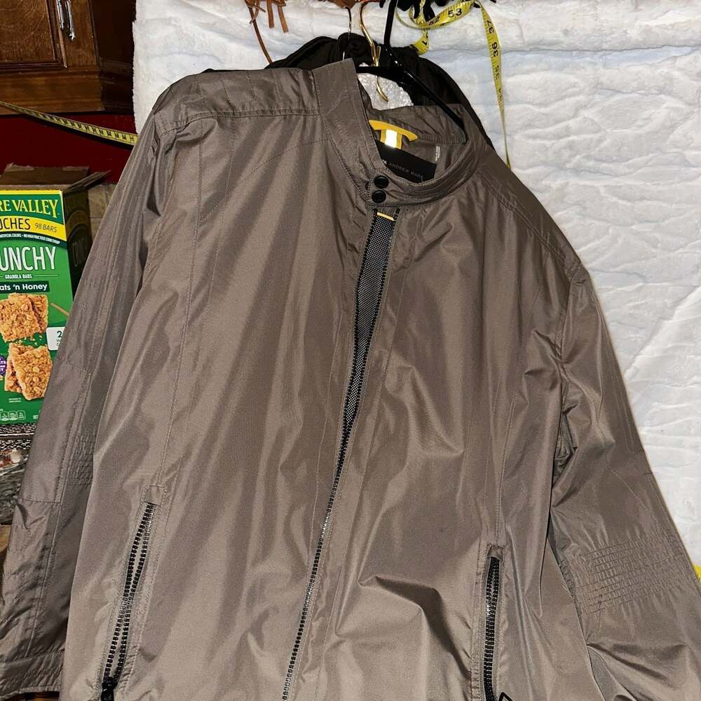 Men's Andrew Marc New York City Rain Tech Moto Jacket Platinum